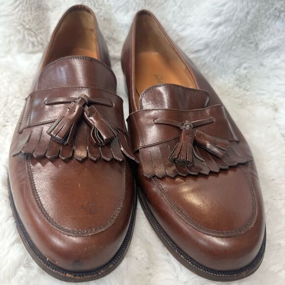 Salvatore Ferragamo Men\'s Brown Leather Tassel Fashion Dress Loafer Size 12D main image 7